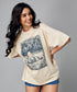 Oversize Light Brown Printed Tshirt
